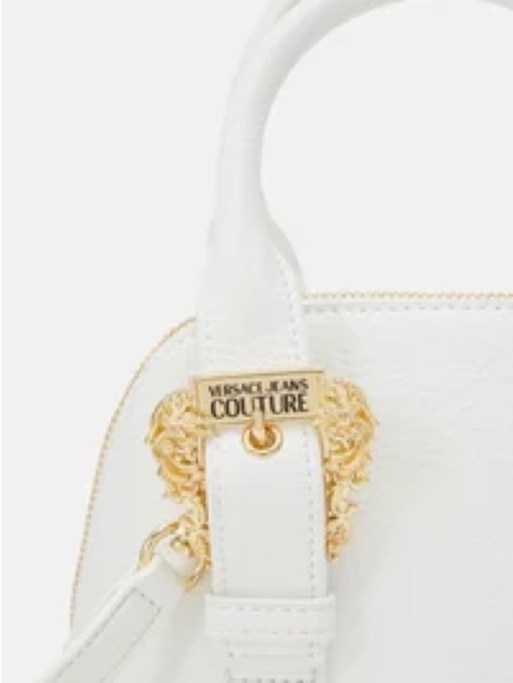New with Tags, Versace Jeans Collection White Mini Satchel with Gold Hardware - Picture 5 of 5